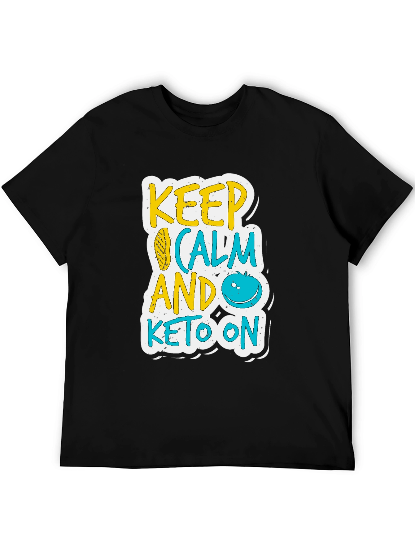 Keep Calm and Keto On Black T-Shirt