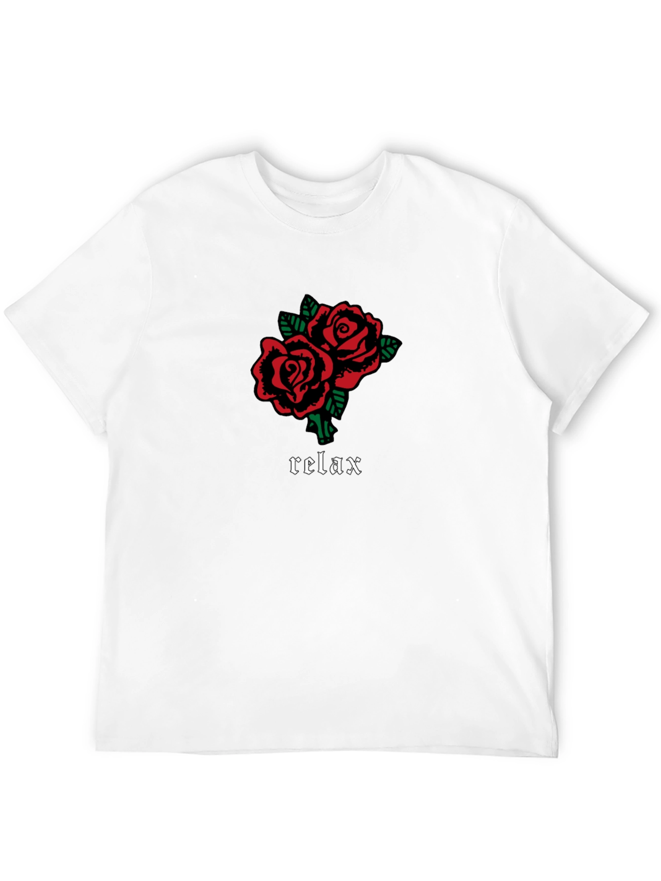 Relax Roses Graphic Tee - Soft Cotton Blend Shirt
