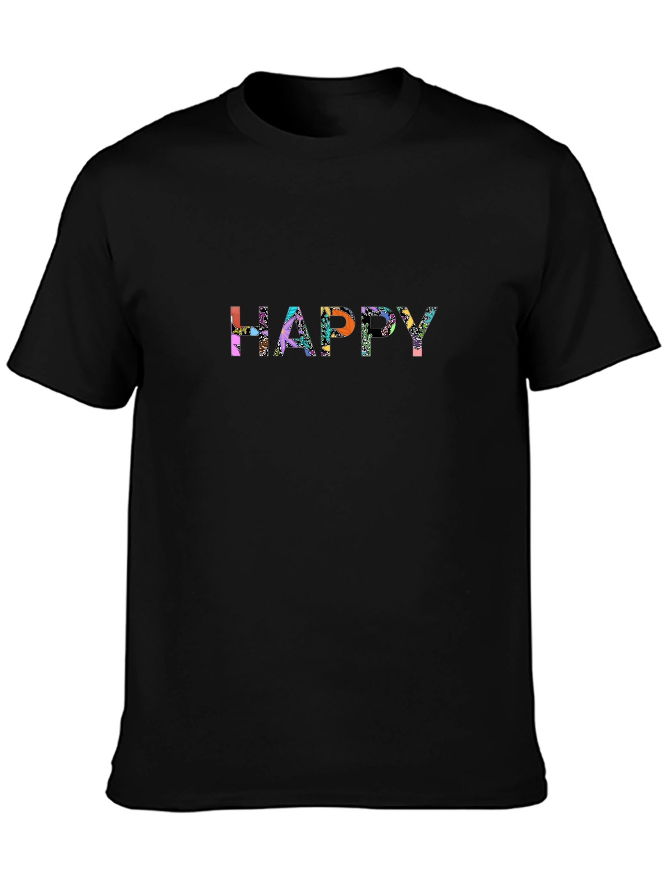 Happy Graphic T-Shirt - Mens Black Tee