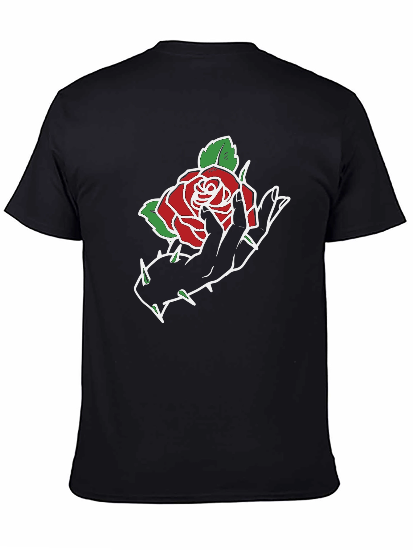 Rose Hand Graphic Black T-Shirt