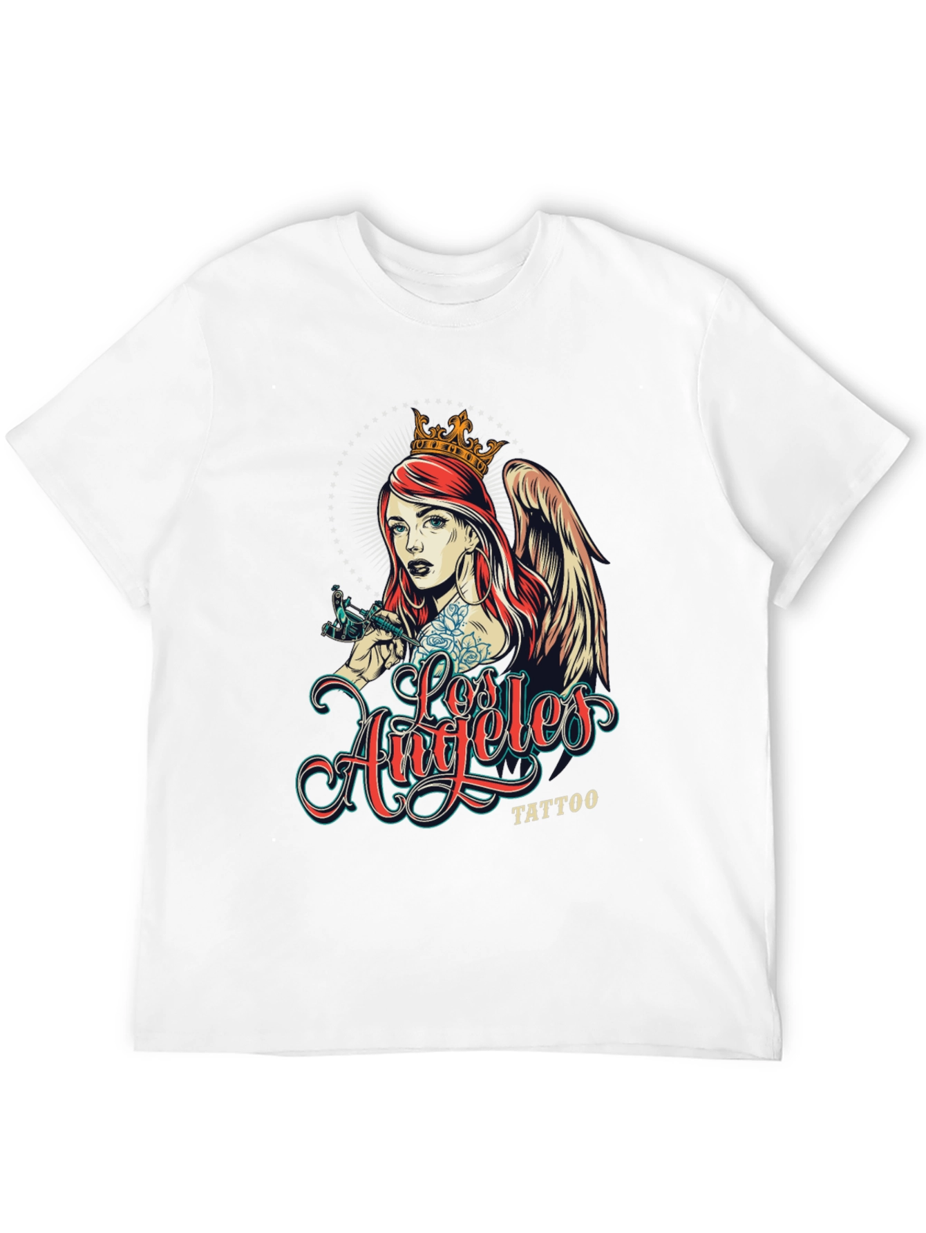 Los Angeles Tattoo Angel Black T-Shirt