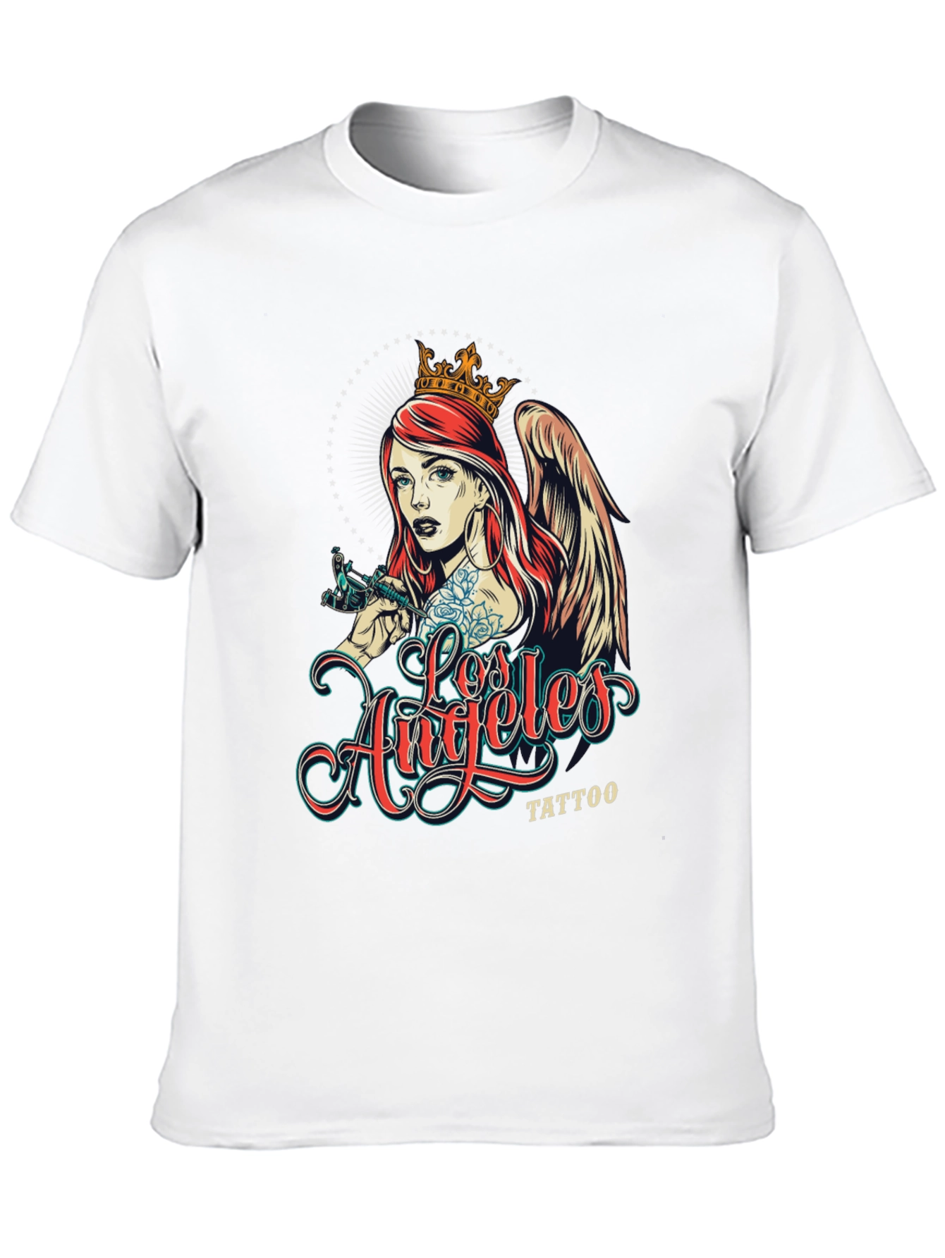 Los Angeles Tattoo Angel Black T-Shirt