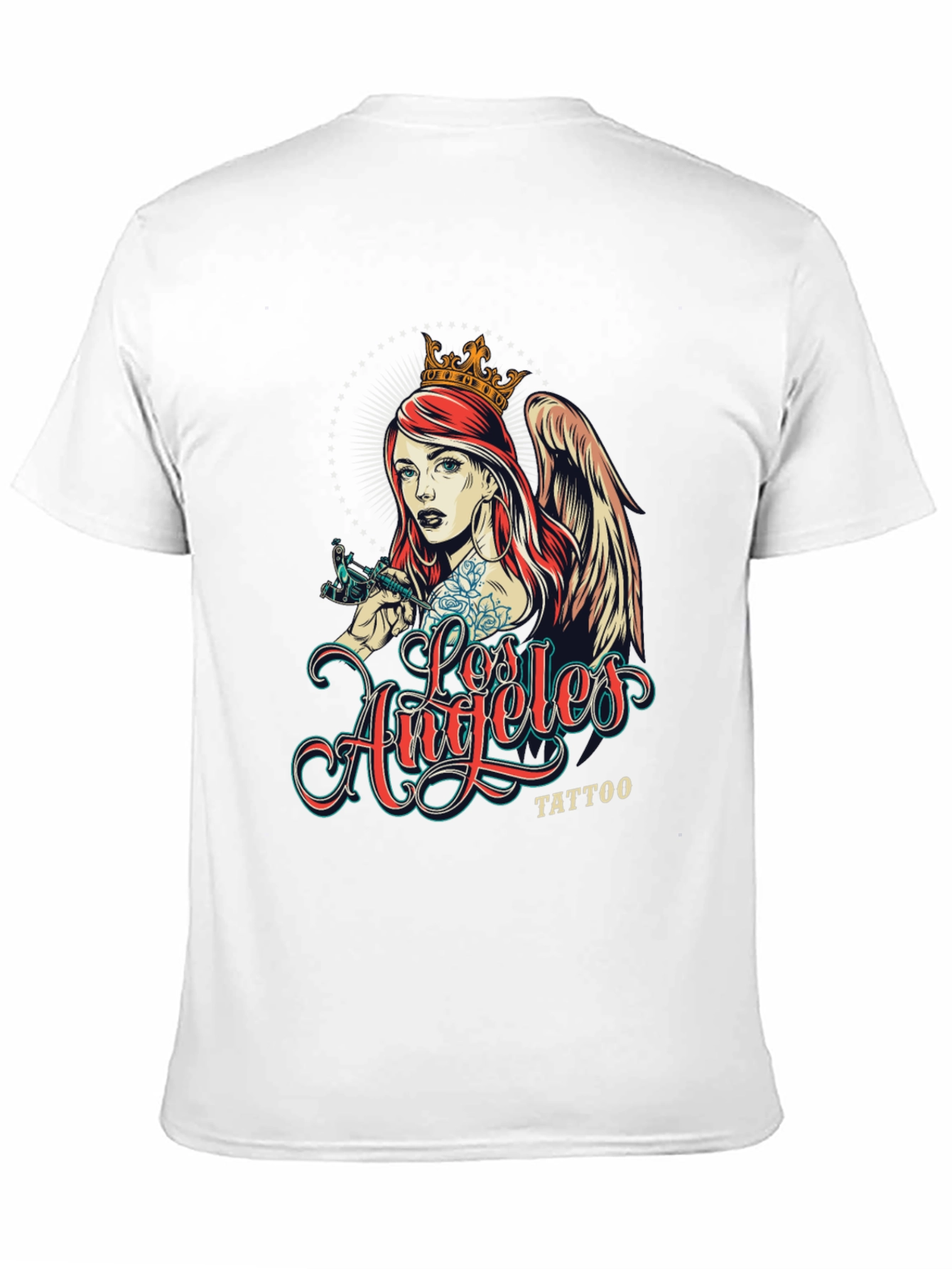 Los Angeles Tattoo Angel Black T-Shirt