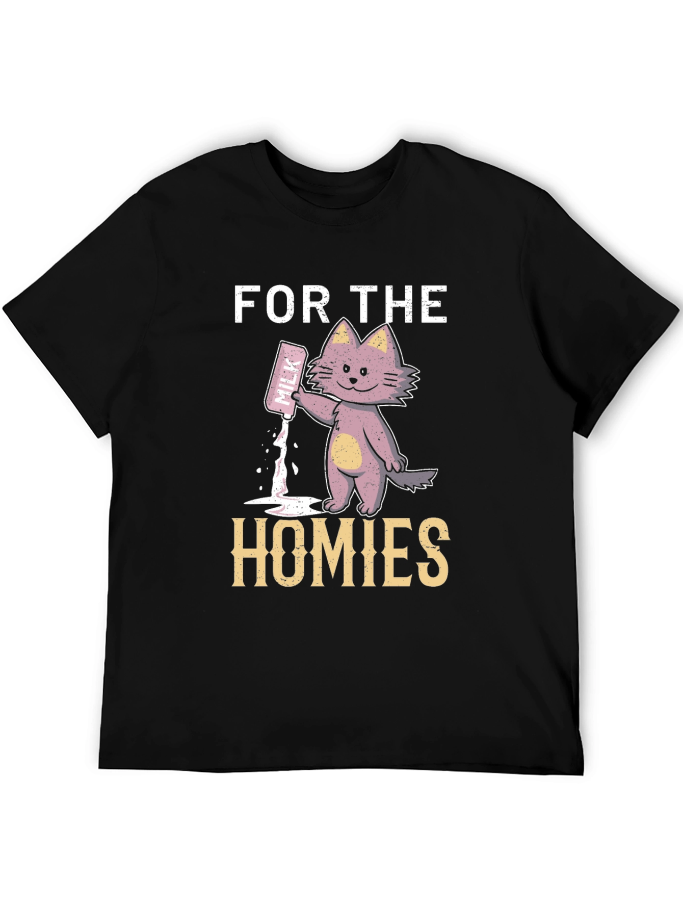 For The Homies Milk Cat Graphic T-Shirt