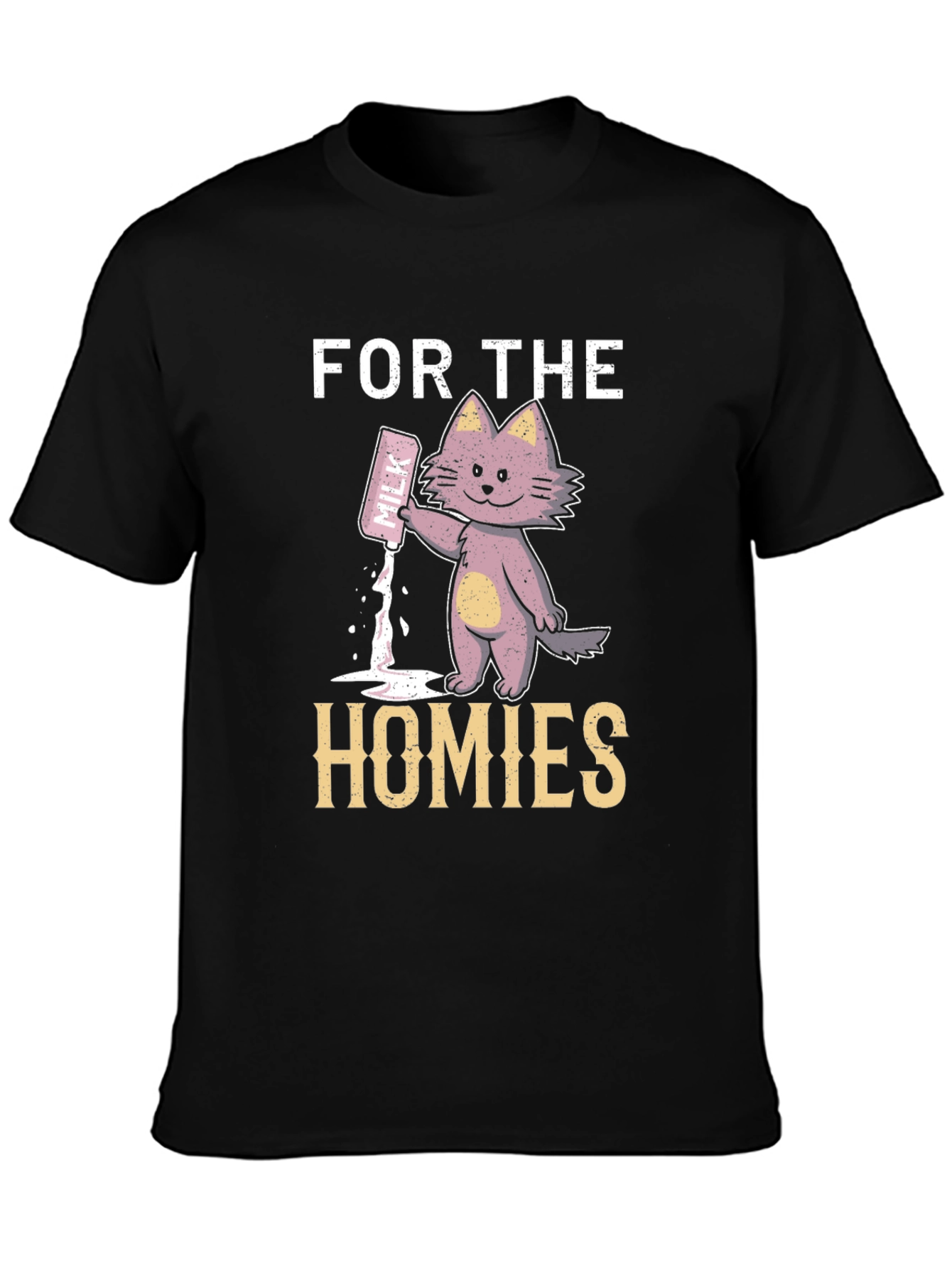 For The Homies Milk Cat Graphic T-Shirt