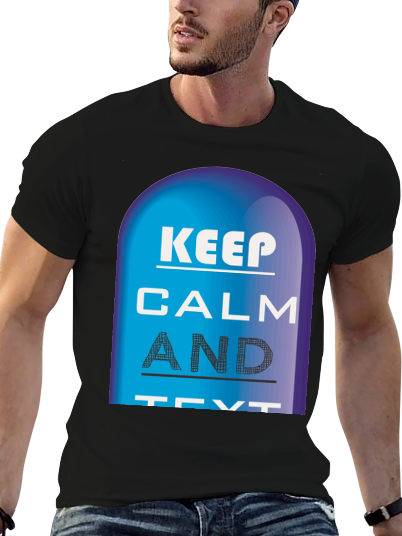 Keep Calm and Text Black T-Shirt