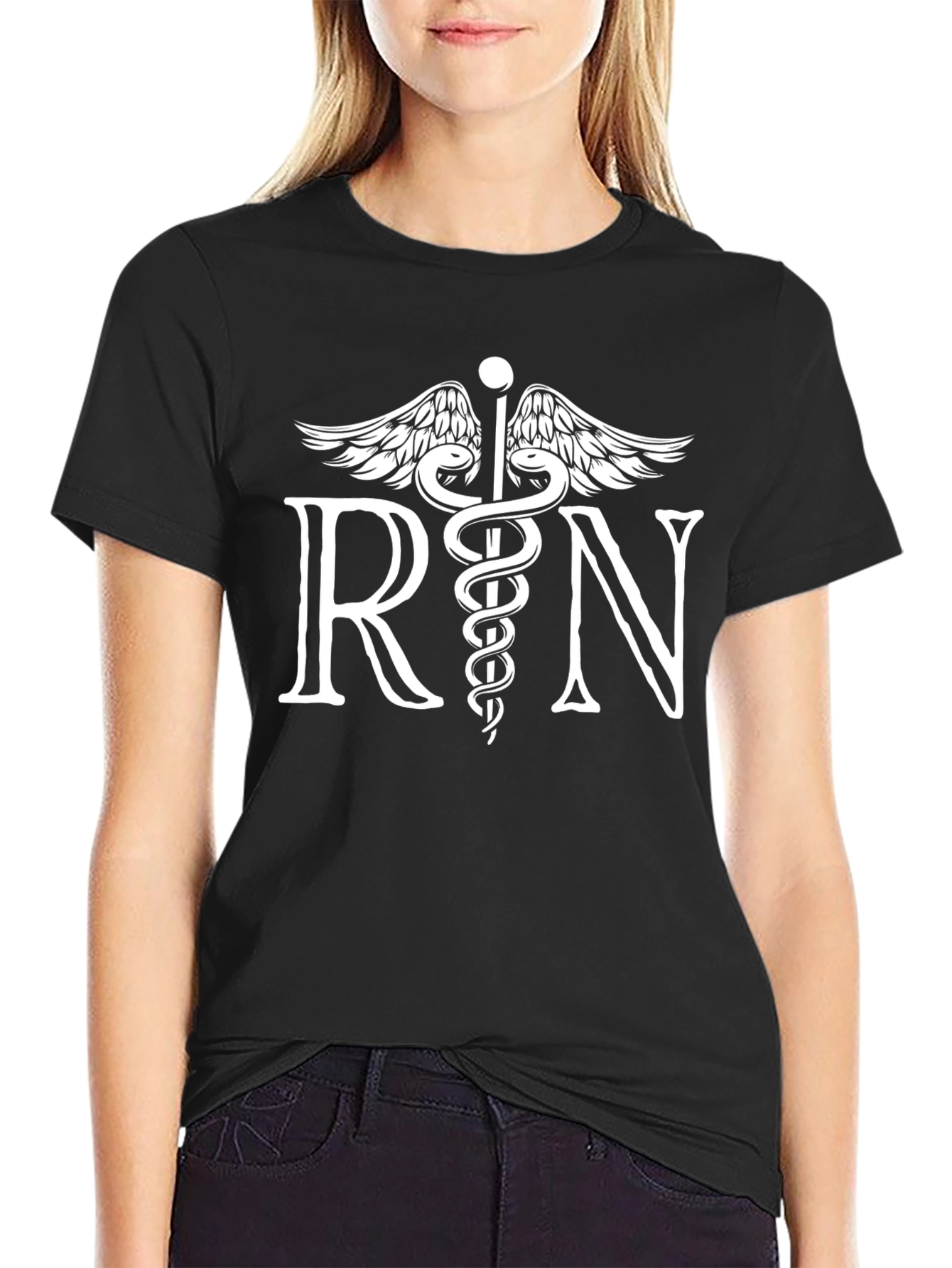 RN Caduceus Symbol Black T-Shirt