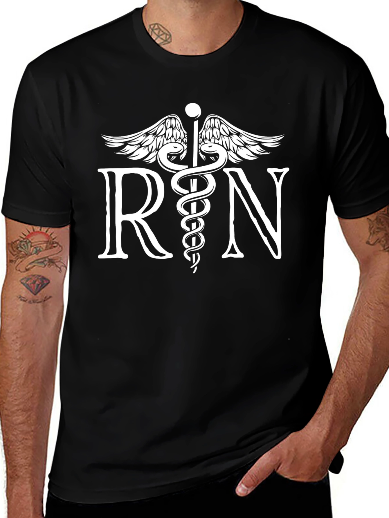 RN Caduceus Symbol Black T-Shirt