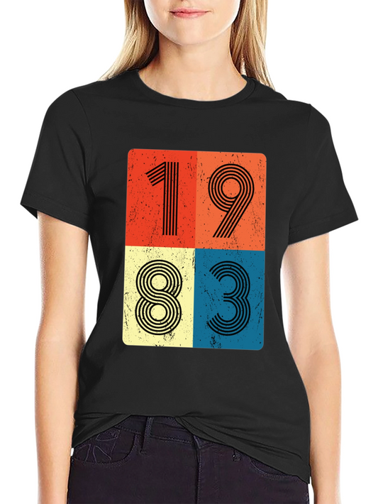 Retro 1983 Graphic Tee - Vintage Style Birthday Shirt
