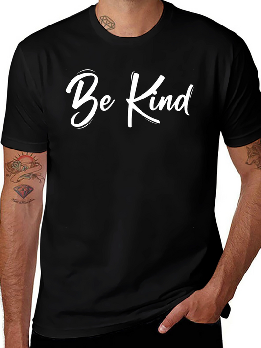 Be Kind Graphic Tee - Soft Black Cotton Casual T-Shirt