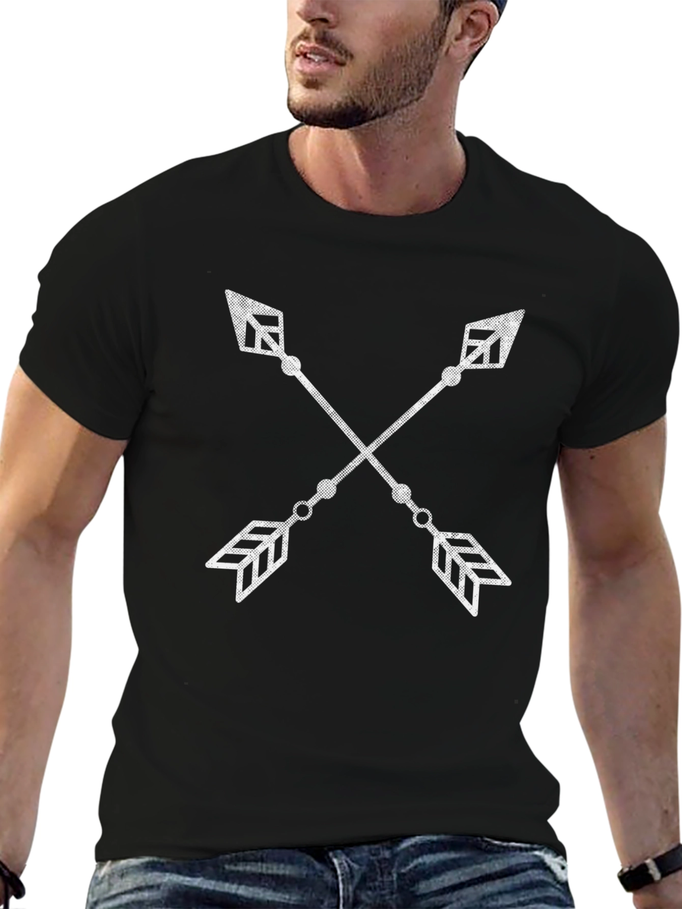 Crossed Arrows Graphic Tee - Stylish Black T-Shirt