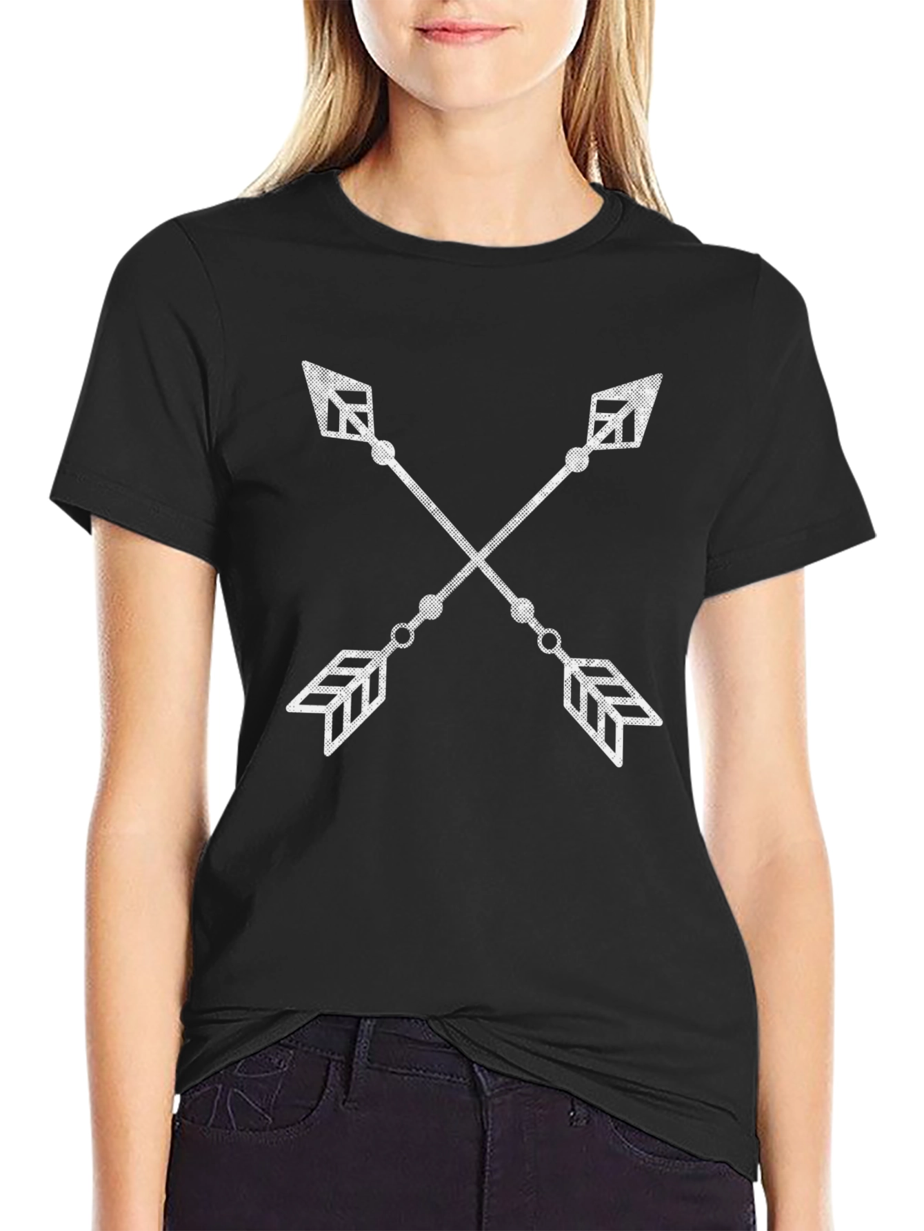 Crossed Arrows Graphic Tee - Stylish Black T-Shirt