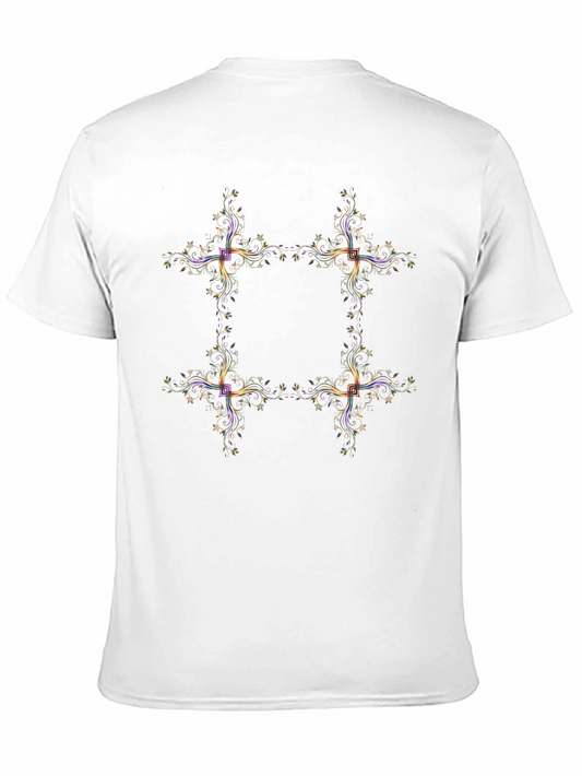 Ornate Floral Hashtag Tee - Stylish Graphic T-Shirt