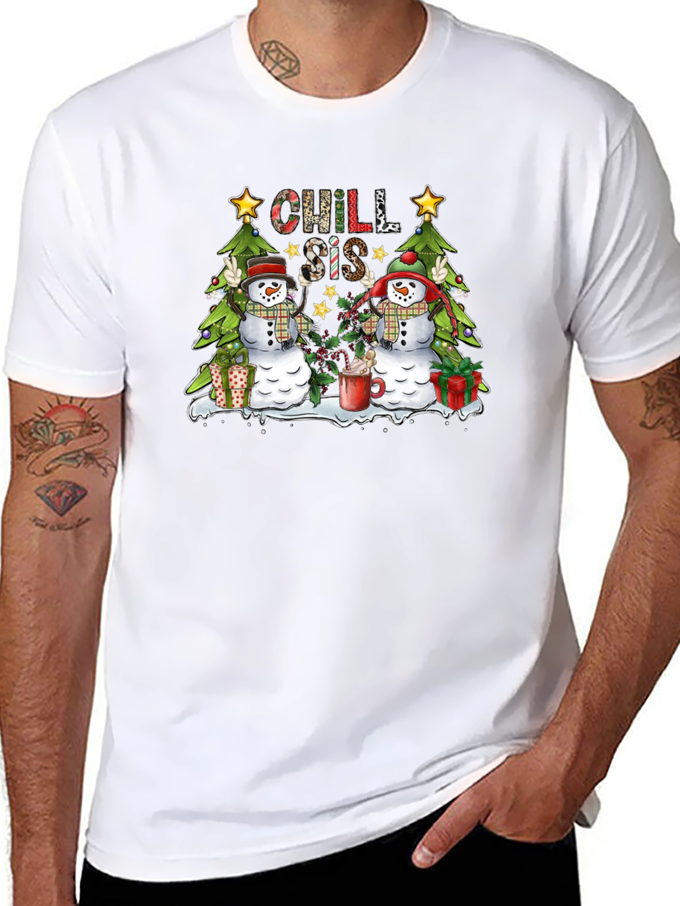 Chill Sis Christmas Snowman Graphic Tee