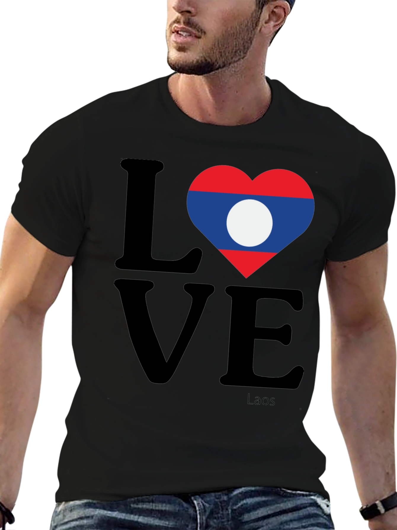 Laos Love Heart Flag T-Shirt