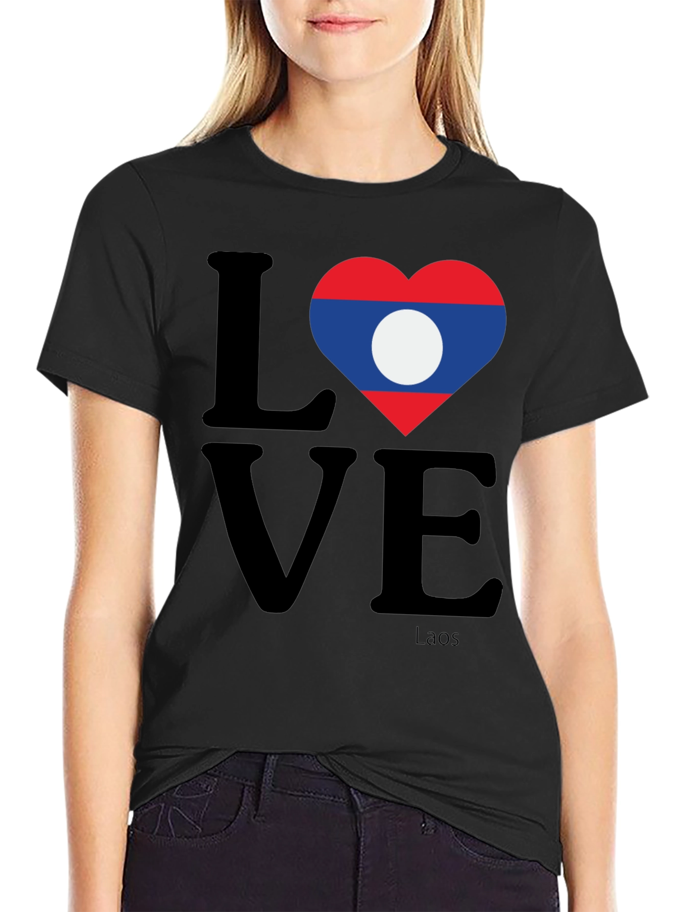 Laos Love Heart Flag T-Shirt