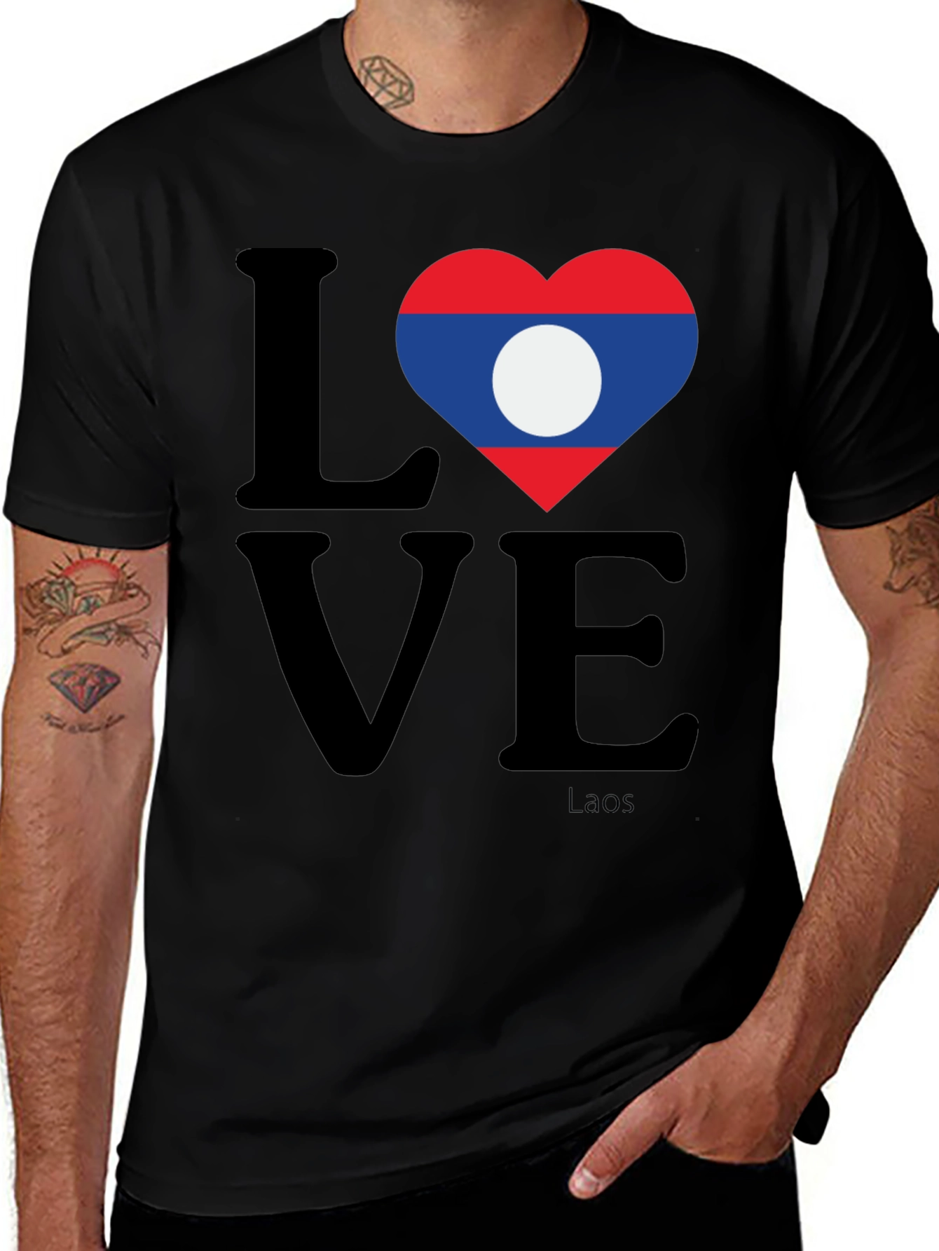 Laos Love Heart Flag T-Shirt