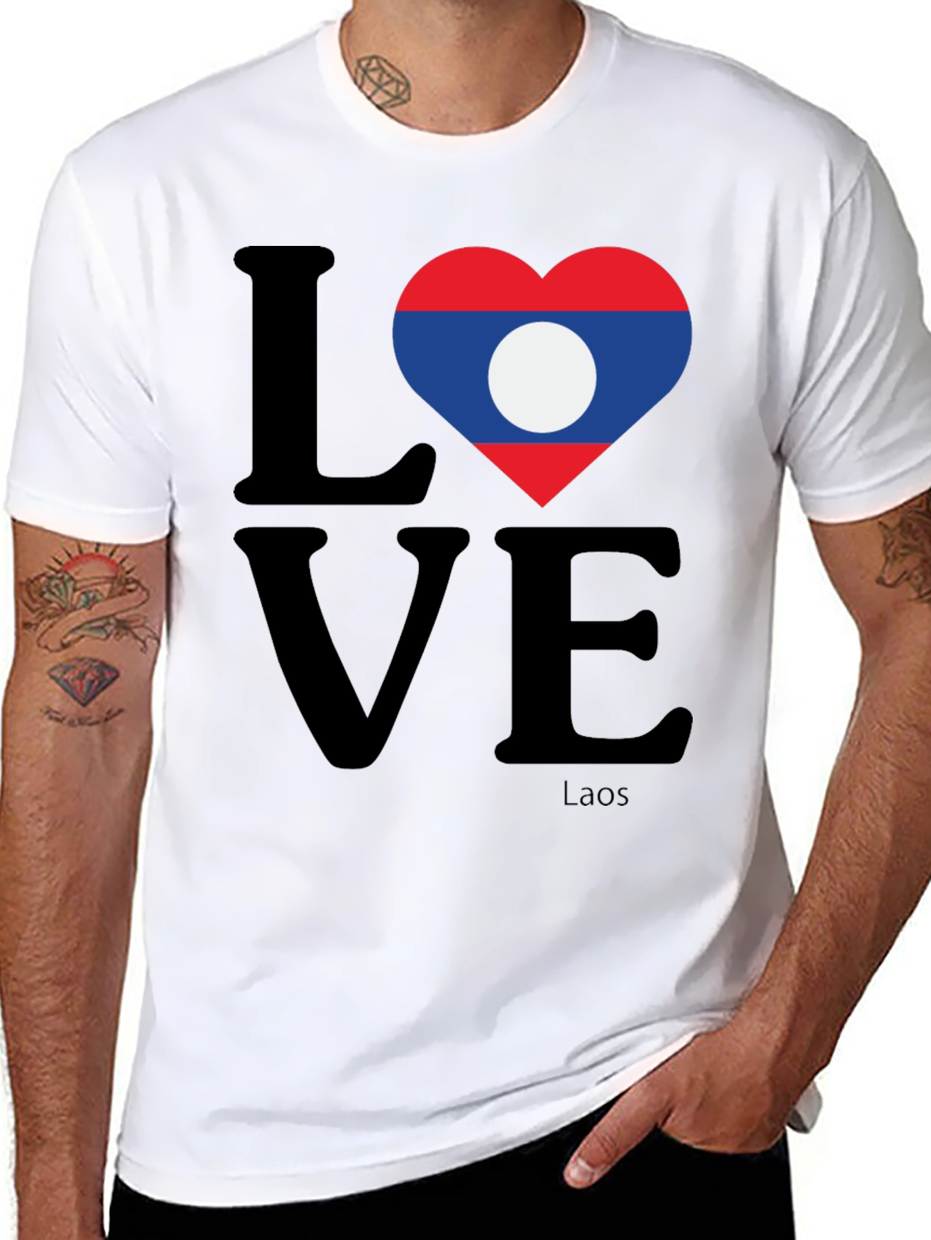 Laos Love Heart Flag T-Shirt