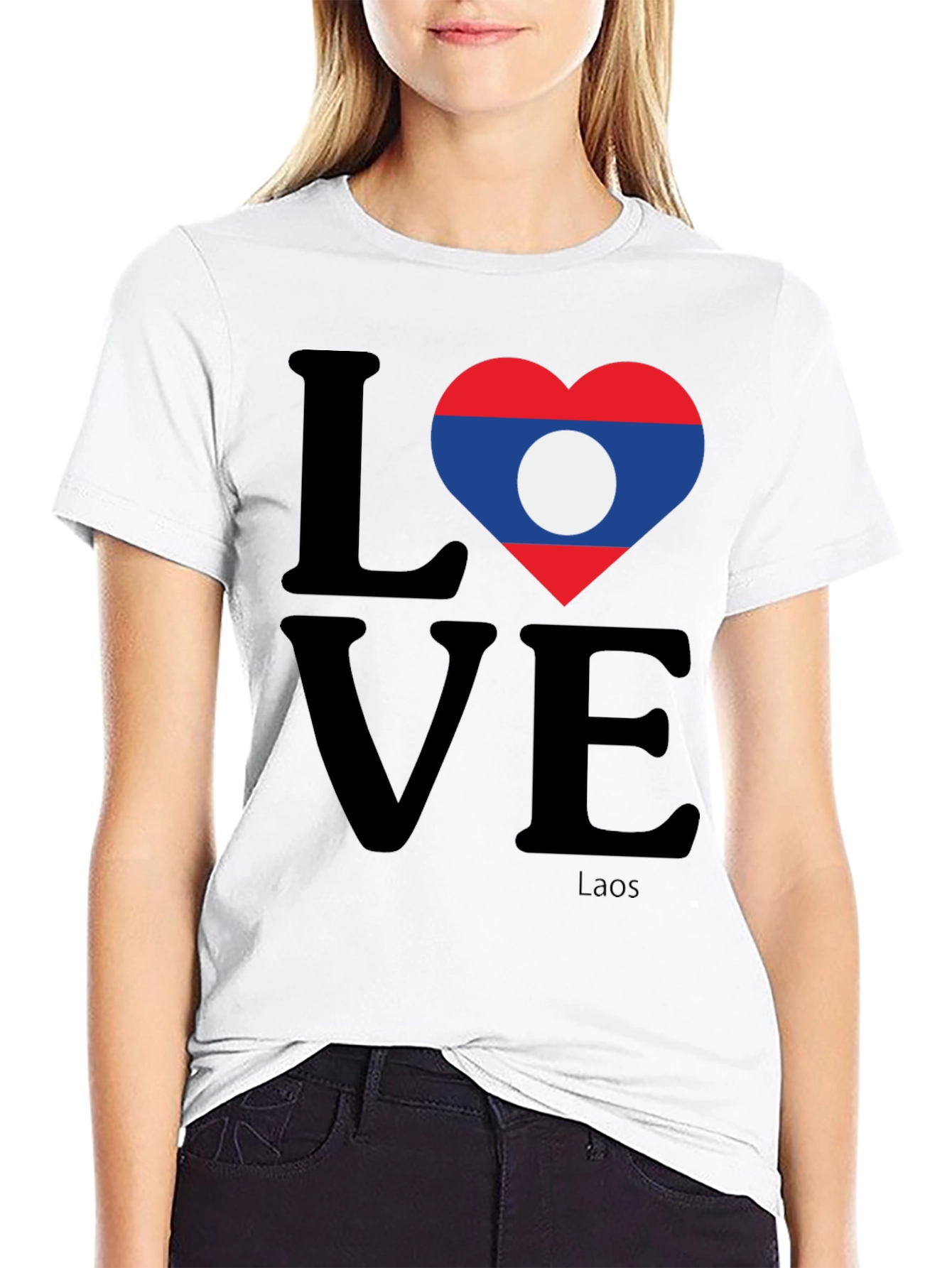 Laos Love Heart Flag T-Shirt
