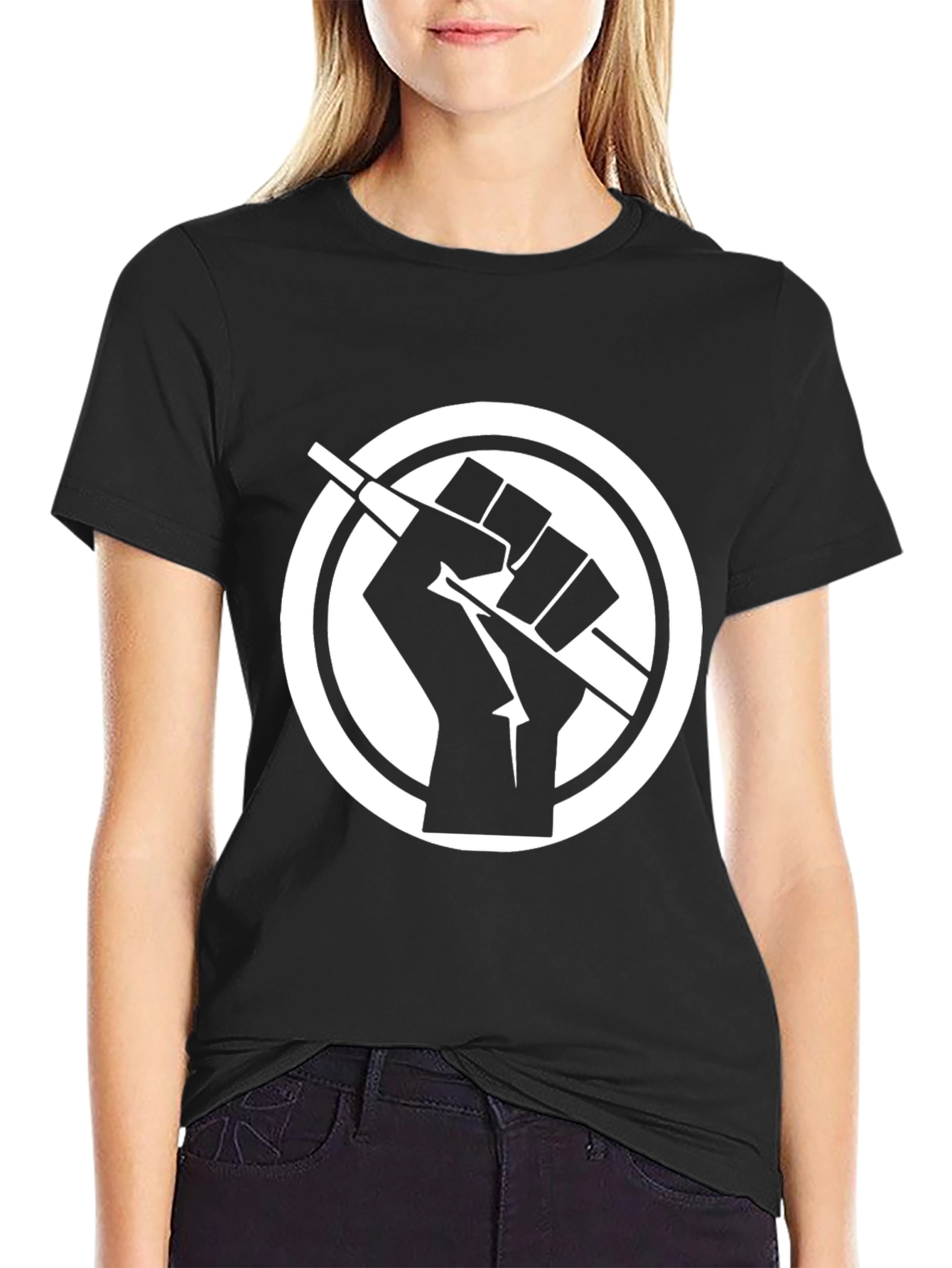 Symbolic Graphic Tee - Fist Breaking Stick