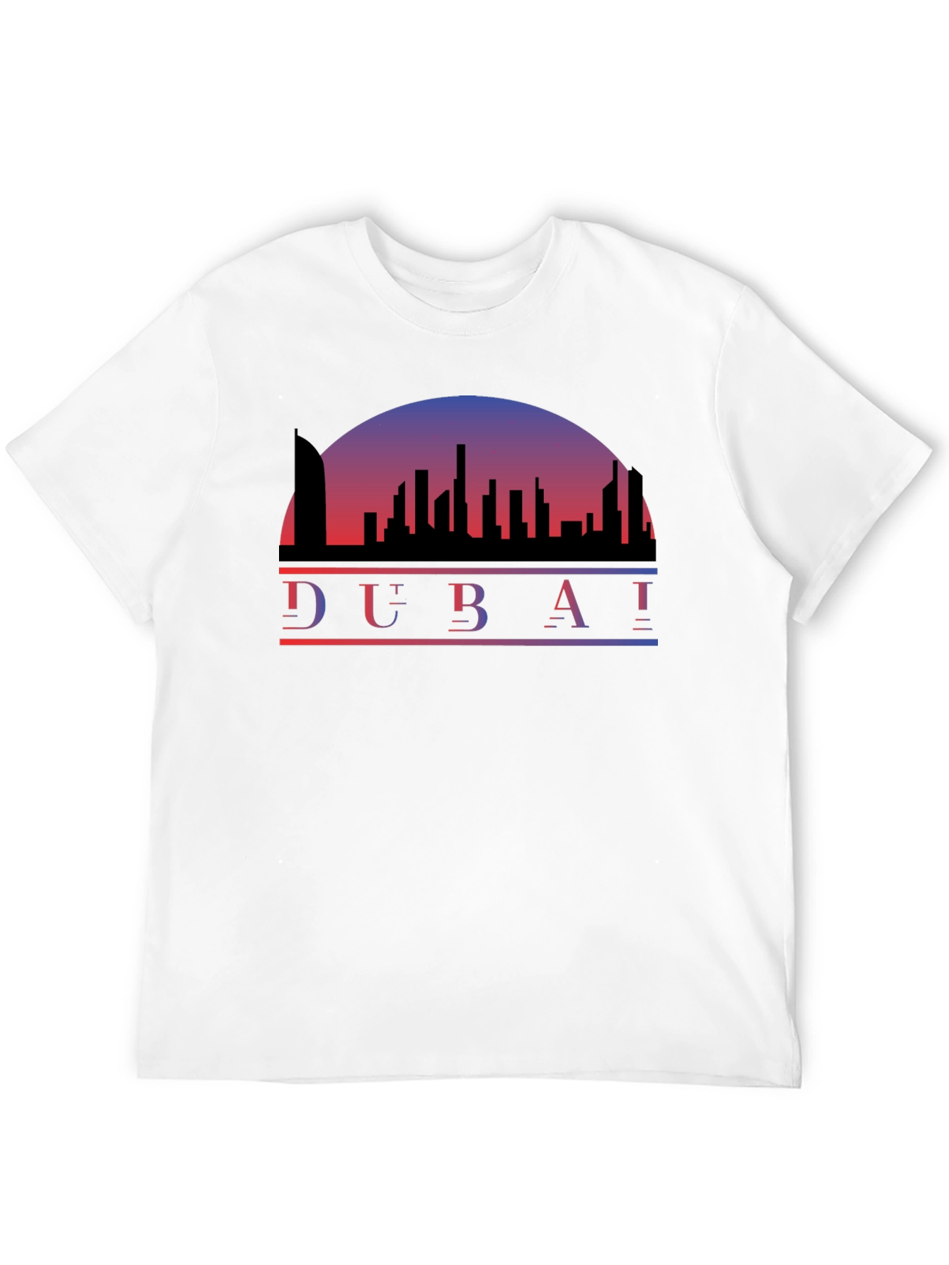 Dubai Skyline Black T-Shirt - Cityscape Tee
