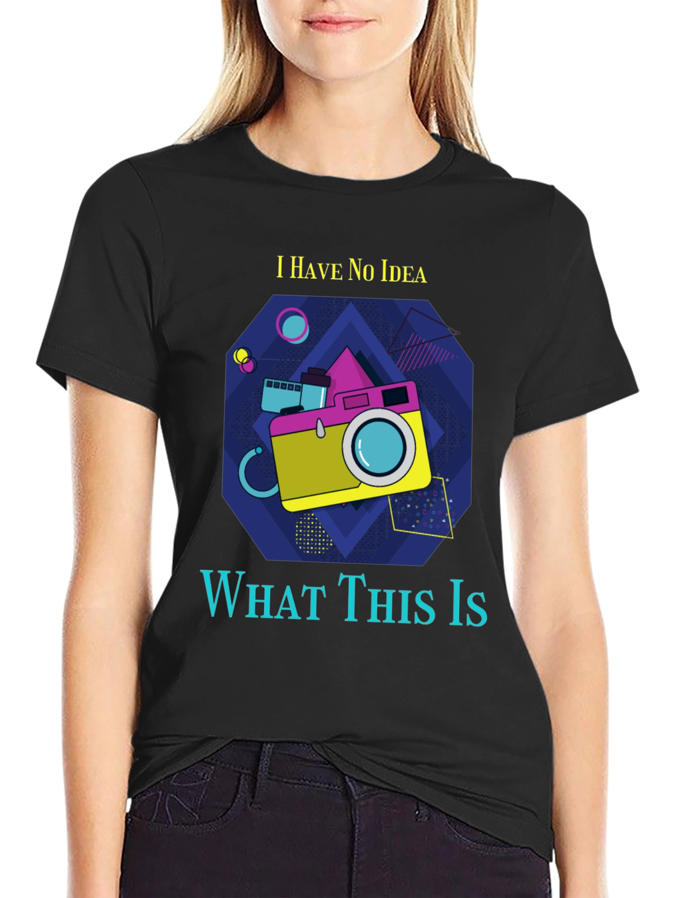 Retro Camera Graphic T-Shirt - I Have No Idea
