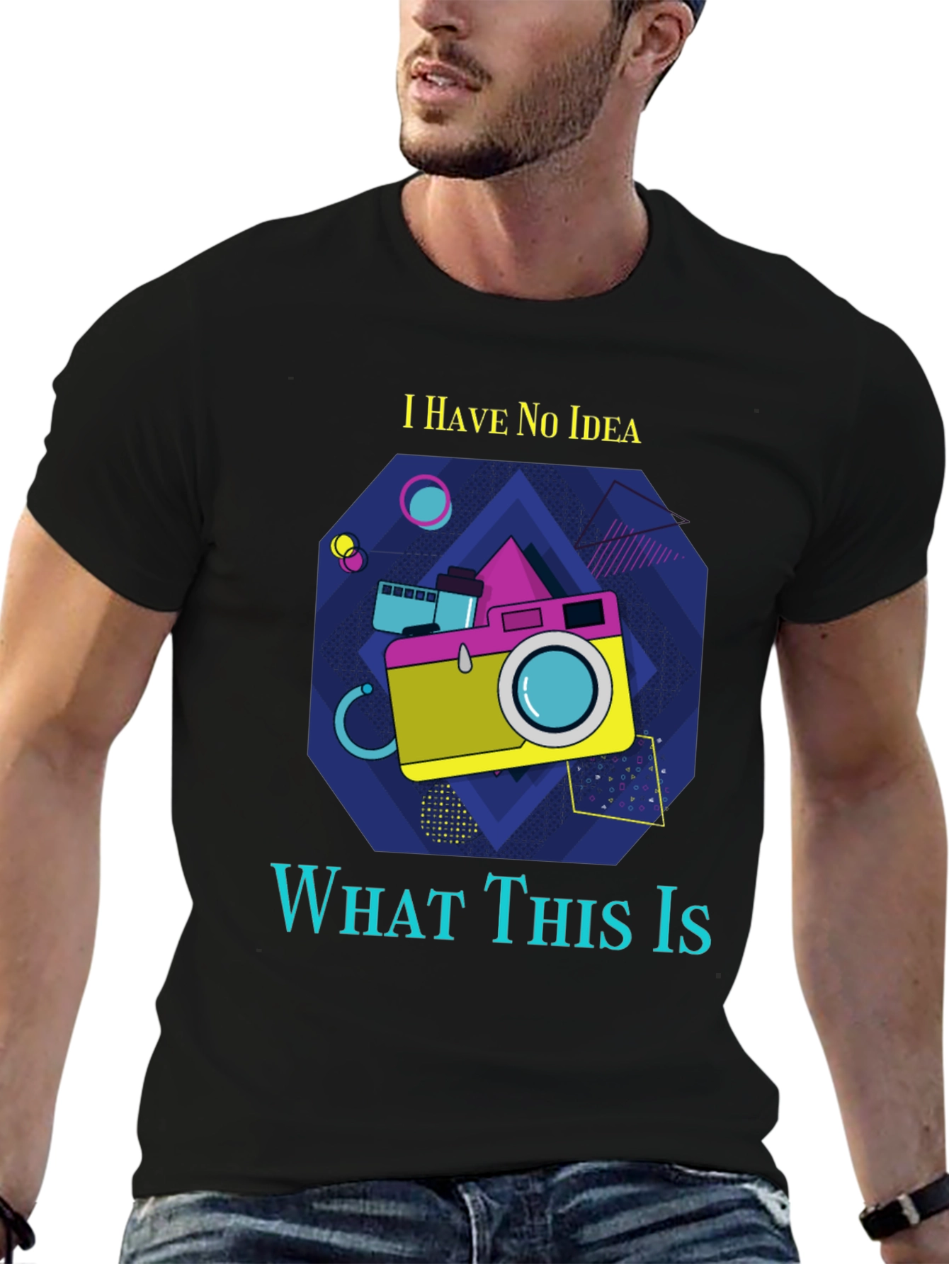 Retro Camera Graphic T-Shirt - I Have No Idea