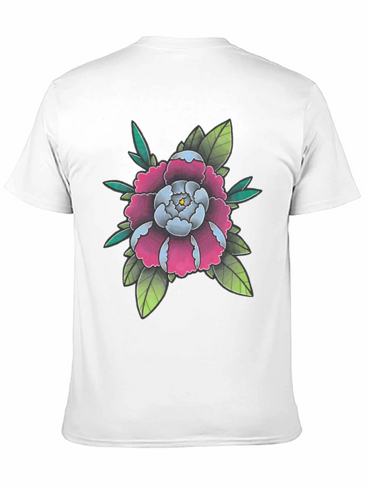 Floral Tattoo Style Graphic Black T-Shirt
