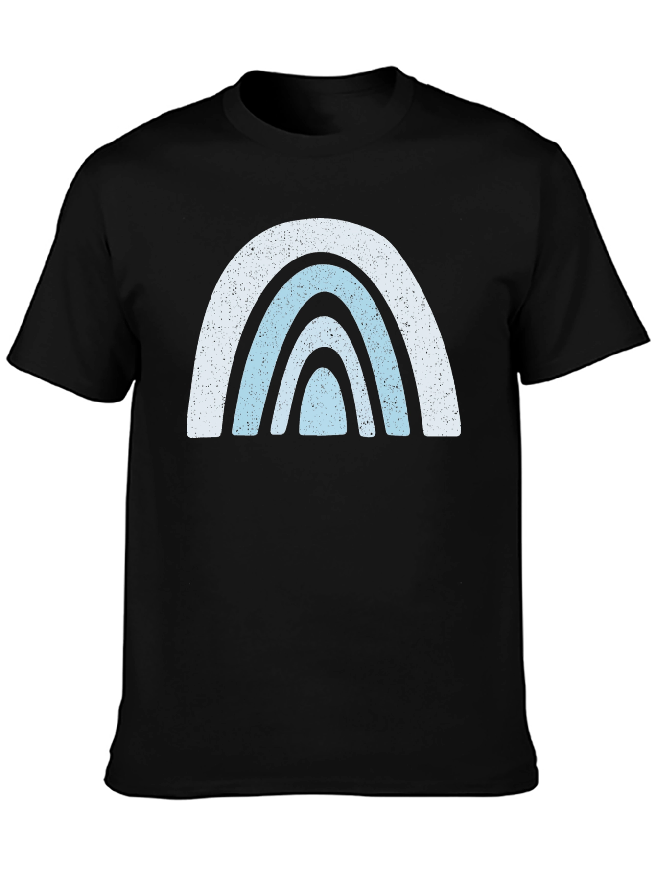 Retro Rainbow Graphic Tee - Black Cotton Comfort