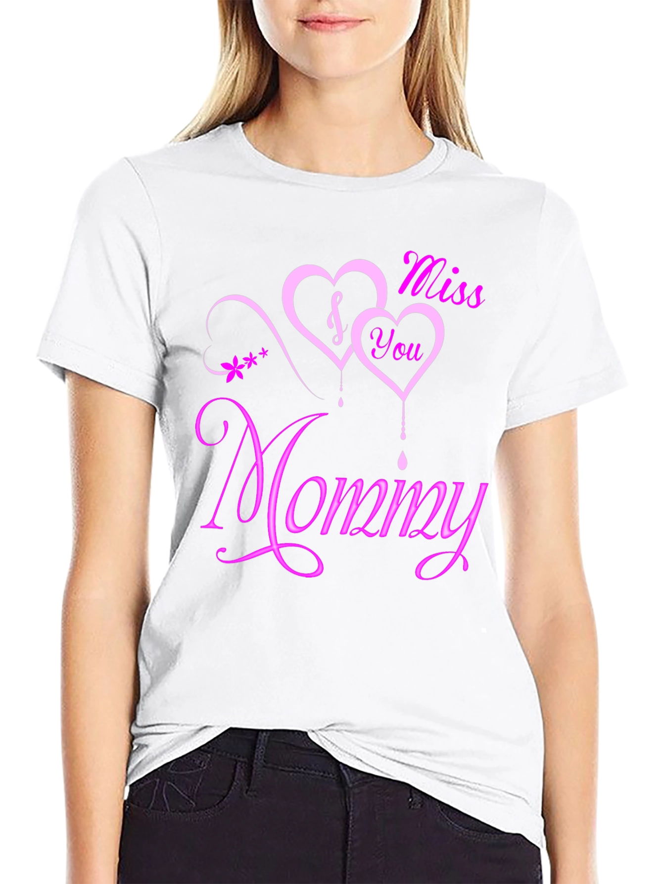 I Miss You Mommy T-Shirt - Sentimental Heart Design
