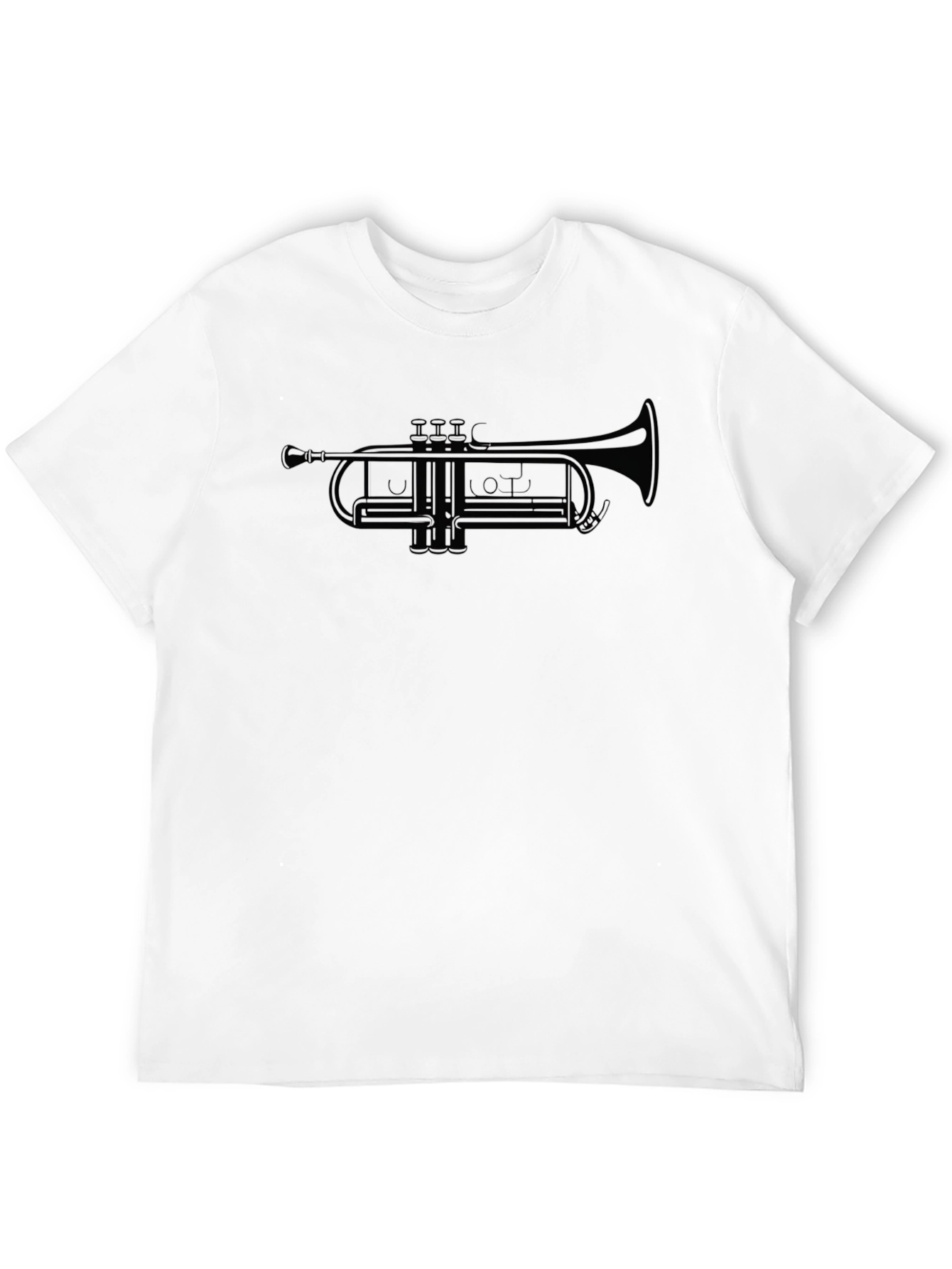 Trumpet Graphic Tee - Black Musical Instrument Shirt
