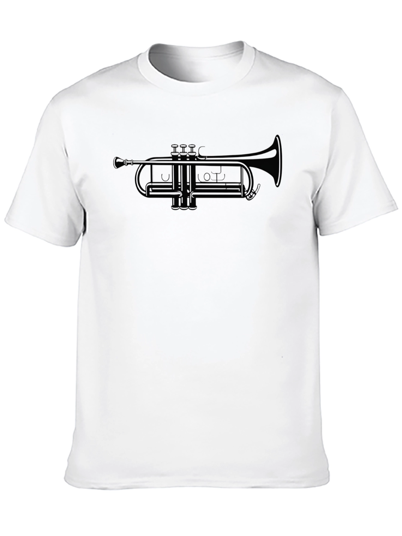 Trumpet Graphic Tee - Black Musical Instrument Shirt
