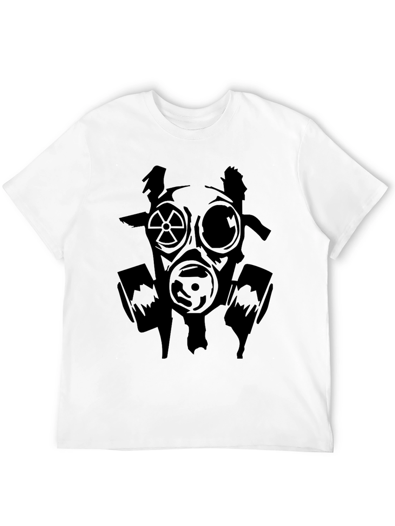 Black Graphic Tee - Gas Mask Design