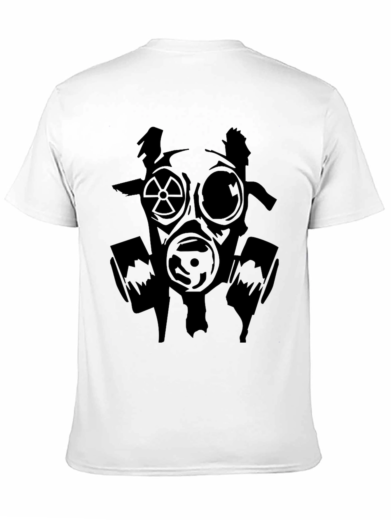 Black Graphic Tee - Gas Mask Design