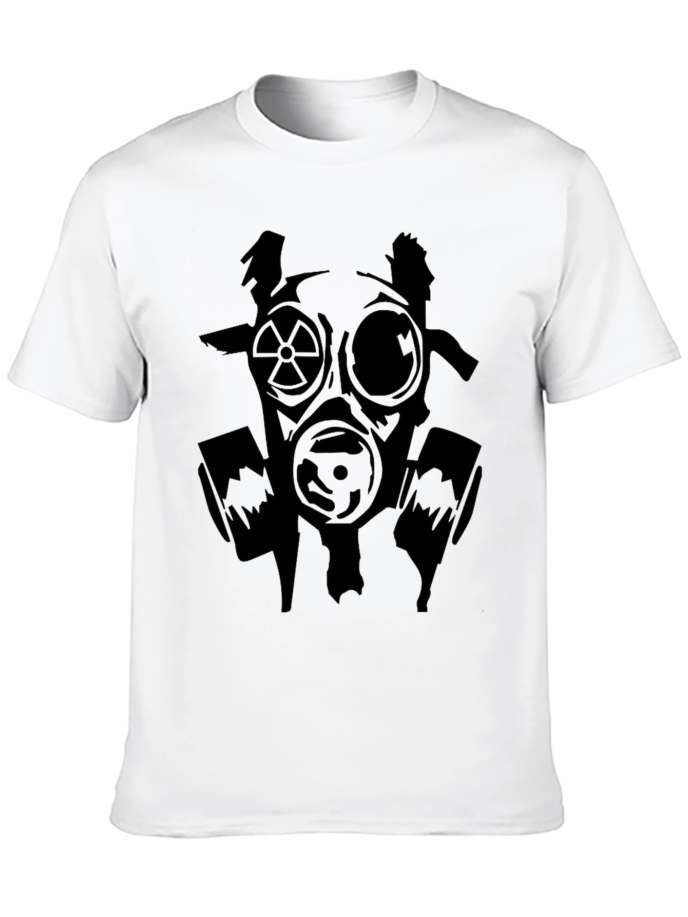 Black Graphic Tee - Gas Mask Design