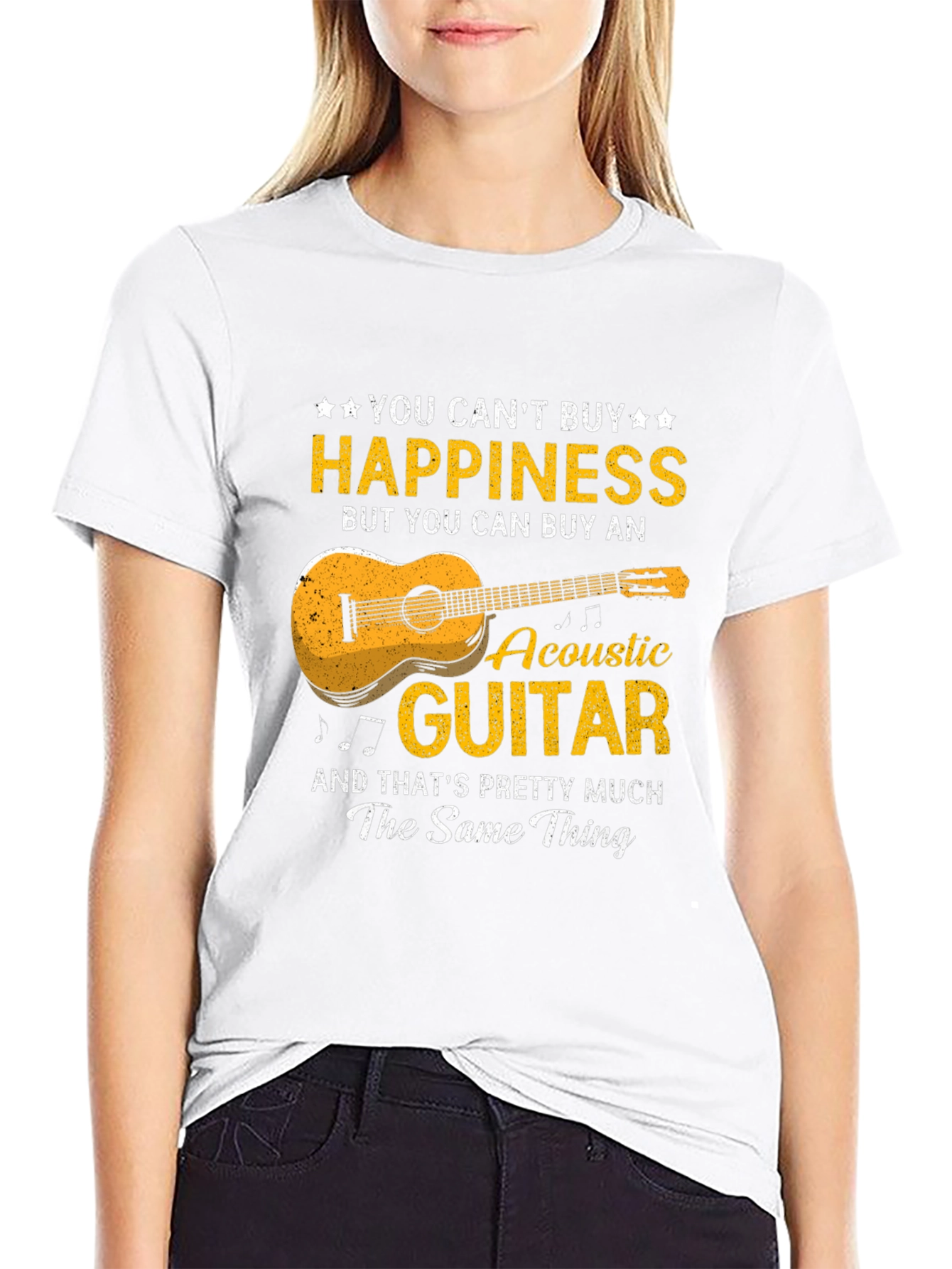 Acoustic Guitar Happiness T-Shirt - Music Lover Gift