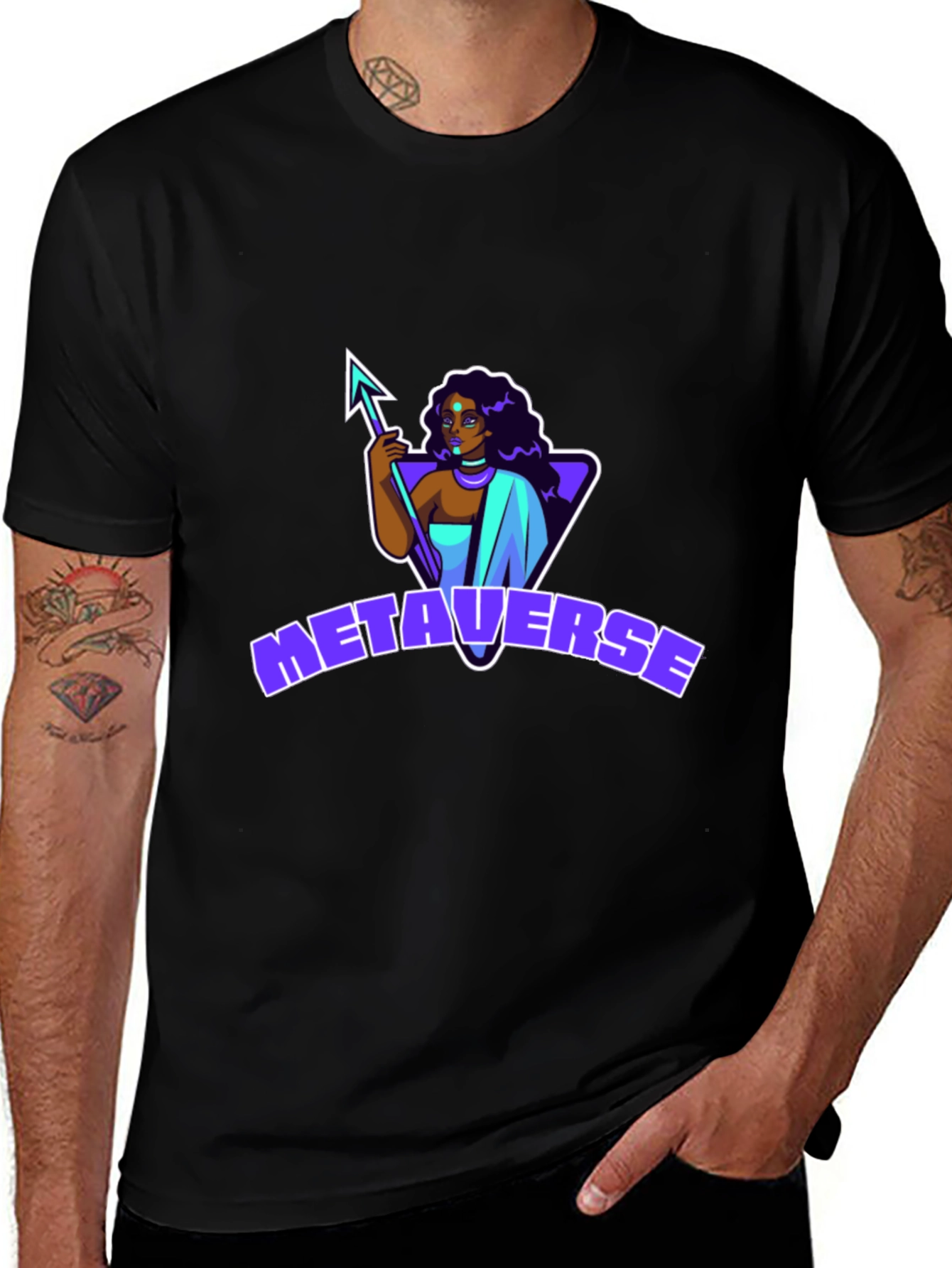 Metaverse Graphic Black T-Shirt