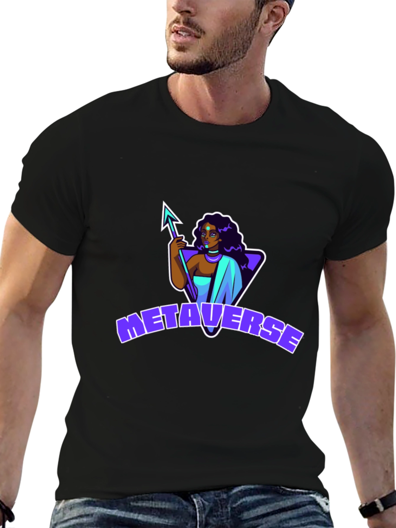 Metaverse Graphic Black T-Shirt