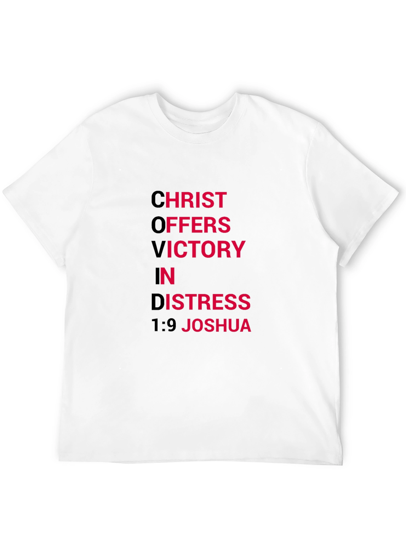 Christ Offers Victory in Distress Black T-Shirt