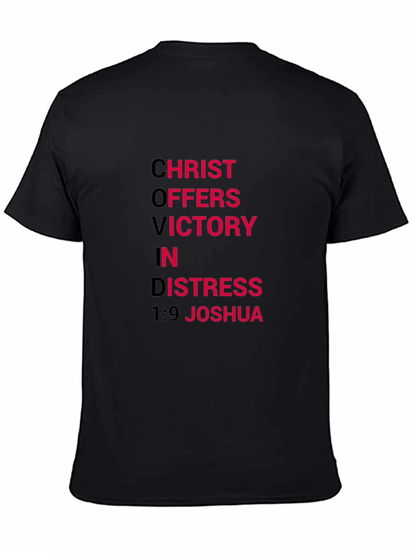 Christ Offers Victory in Distress Black T-Shirt