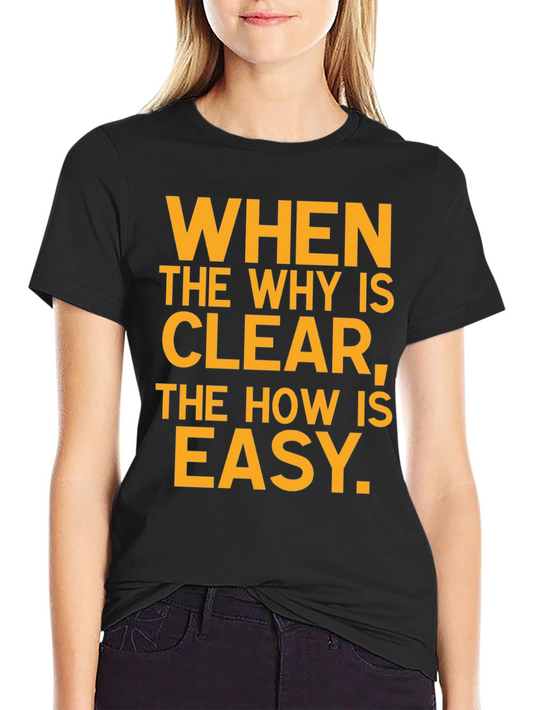 Inspirational Black T-Shirt: When the Why Is Clear...