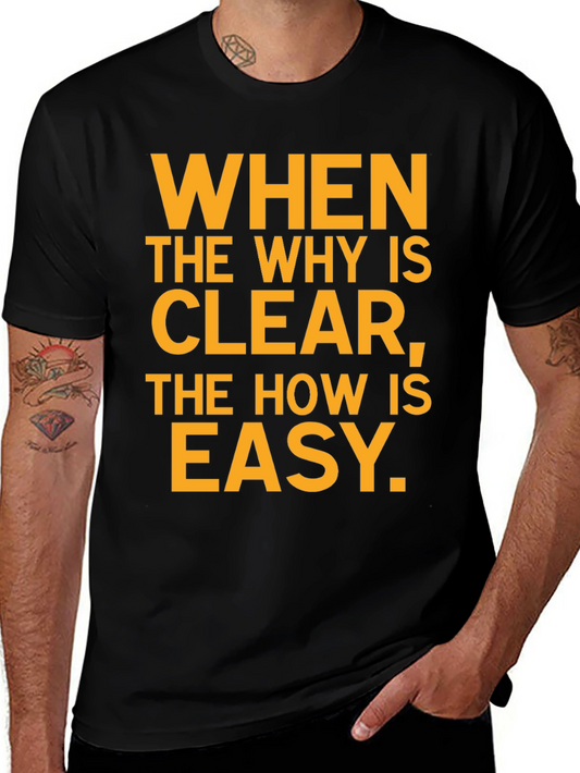 Inspirational Black T-Shirt: When the Why Is Clear...