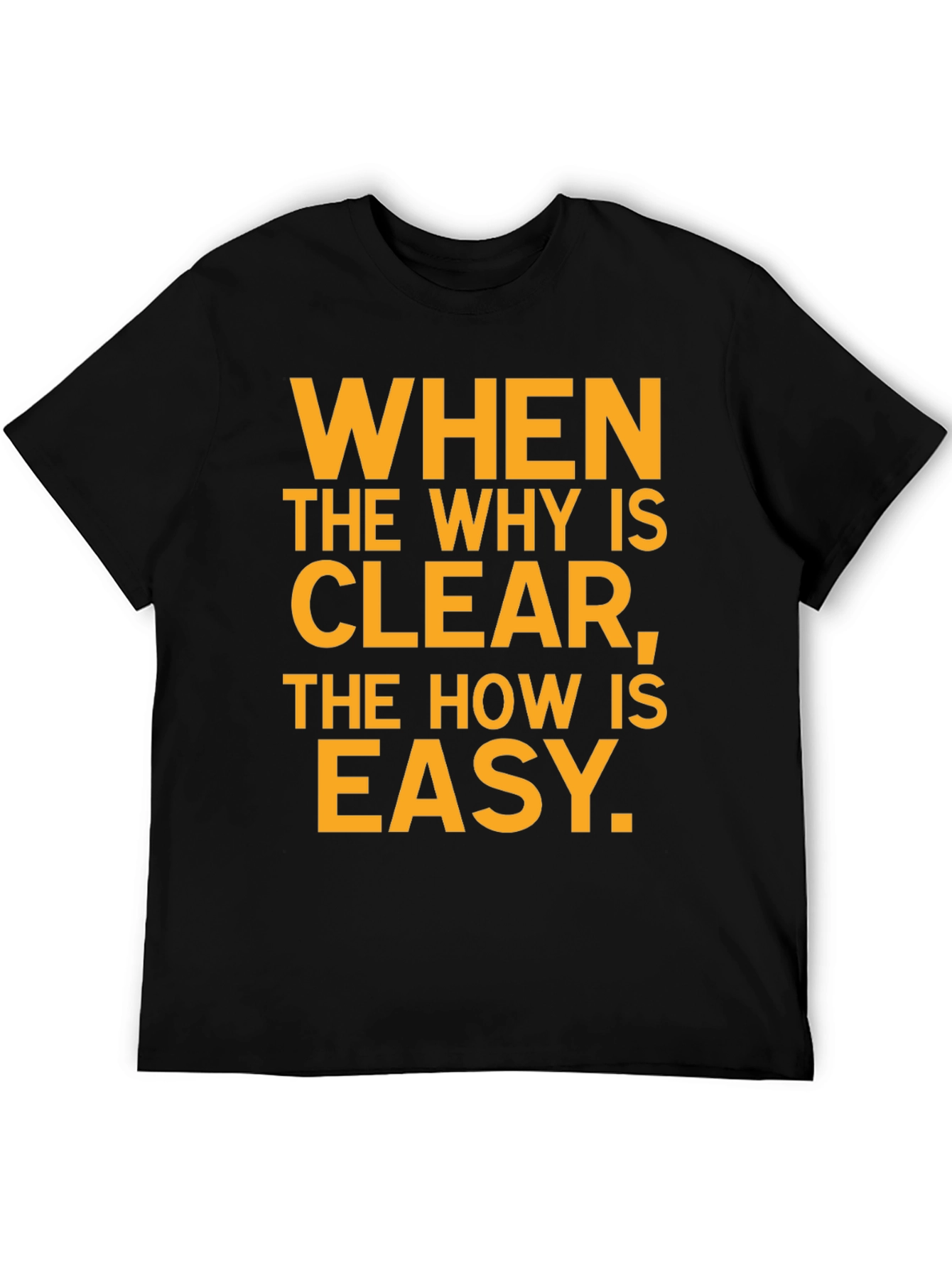 Inspirational Black T-Shirt: When the Why Is Clear...