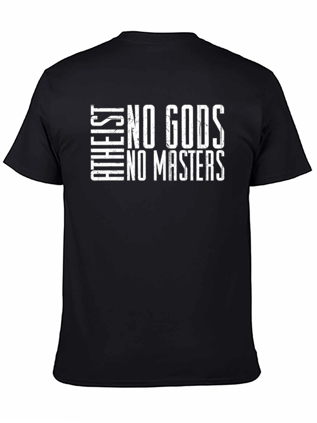 Atheist No Gods No Masters Black T-Shirt
