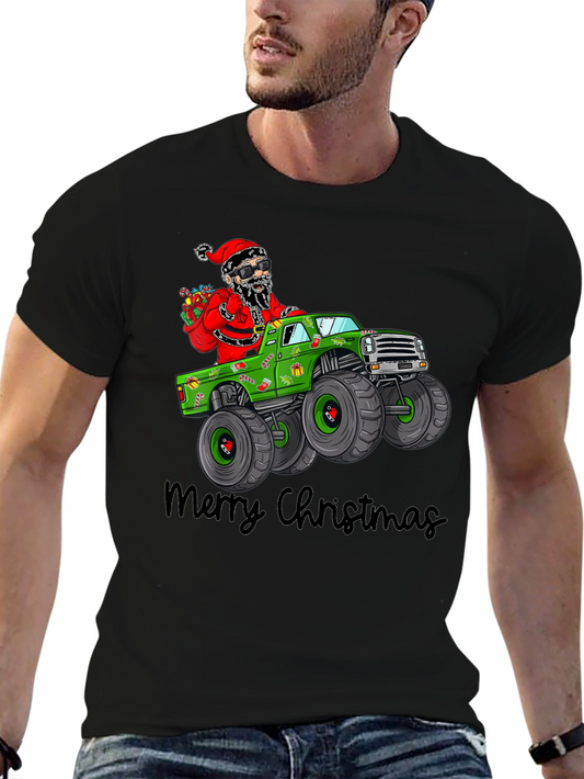 Christmas Santa Monster Truck T-Shirt