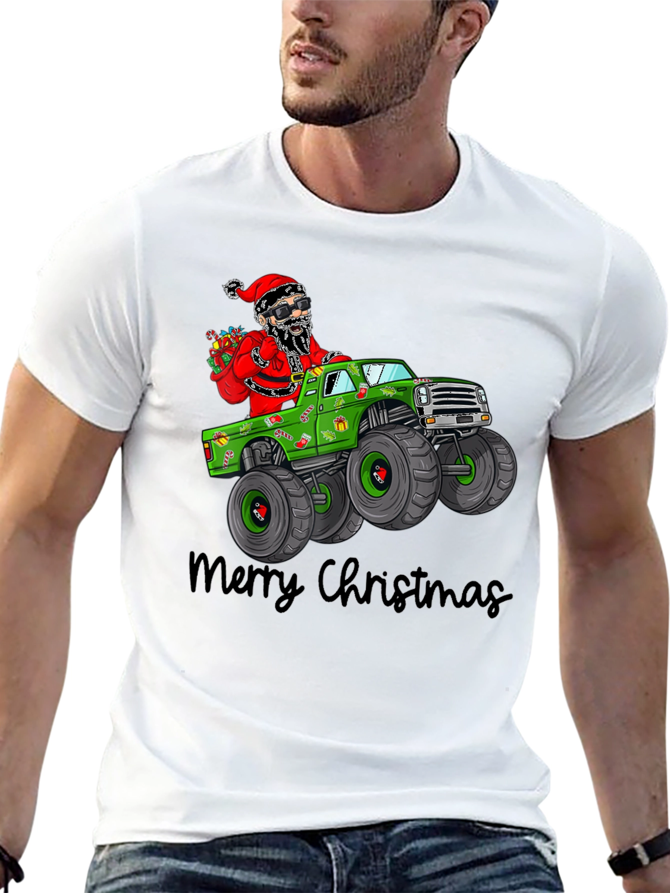 Christmas Santa Monster Truck T-Shirt