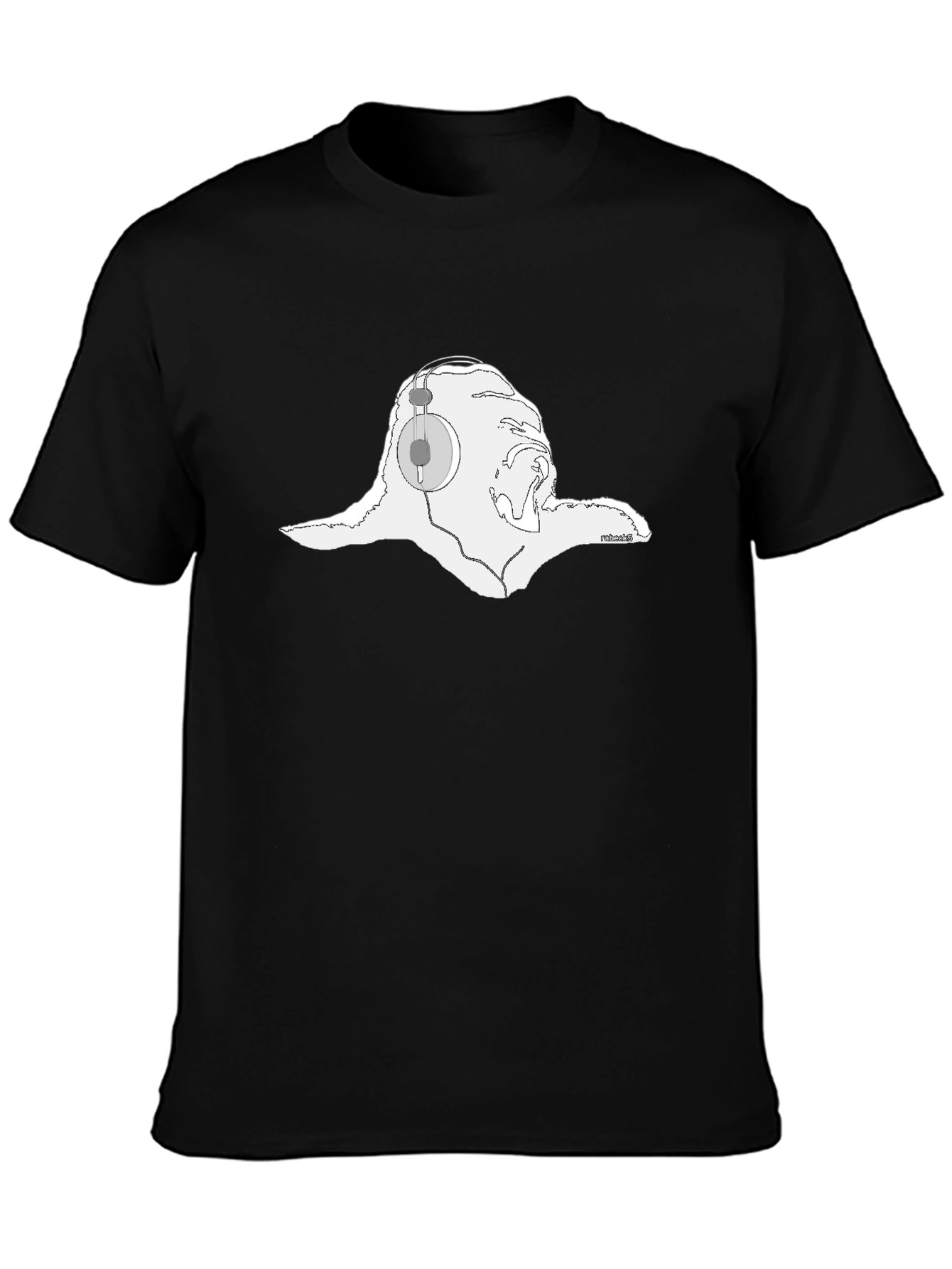 Cool Sloth Headphones Graphic Black T-Shirt