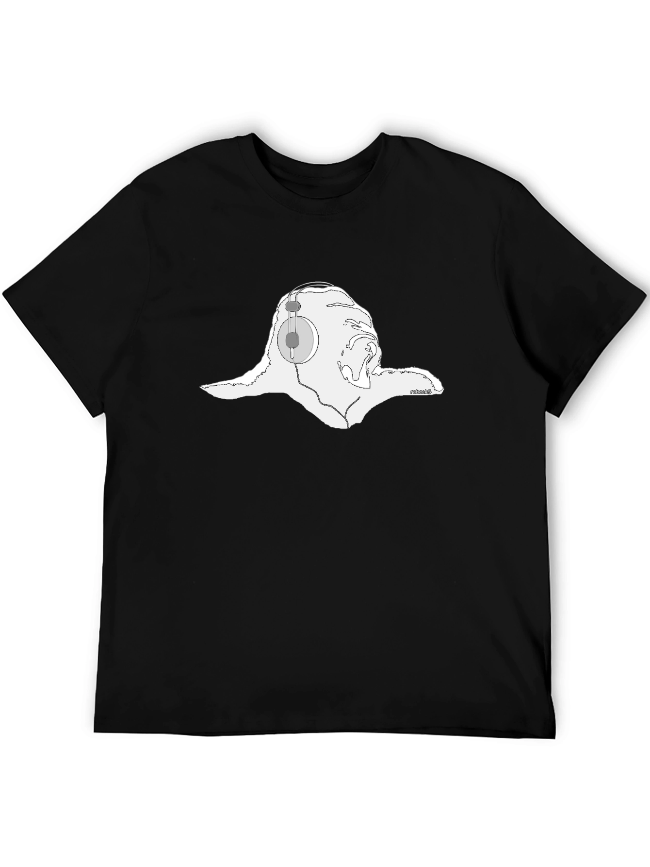 Cool Sloth Headphones Graphic Black T-Shirt