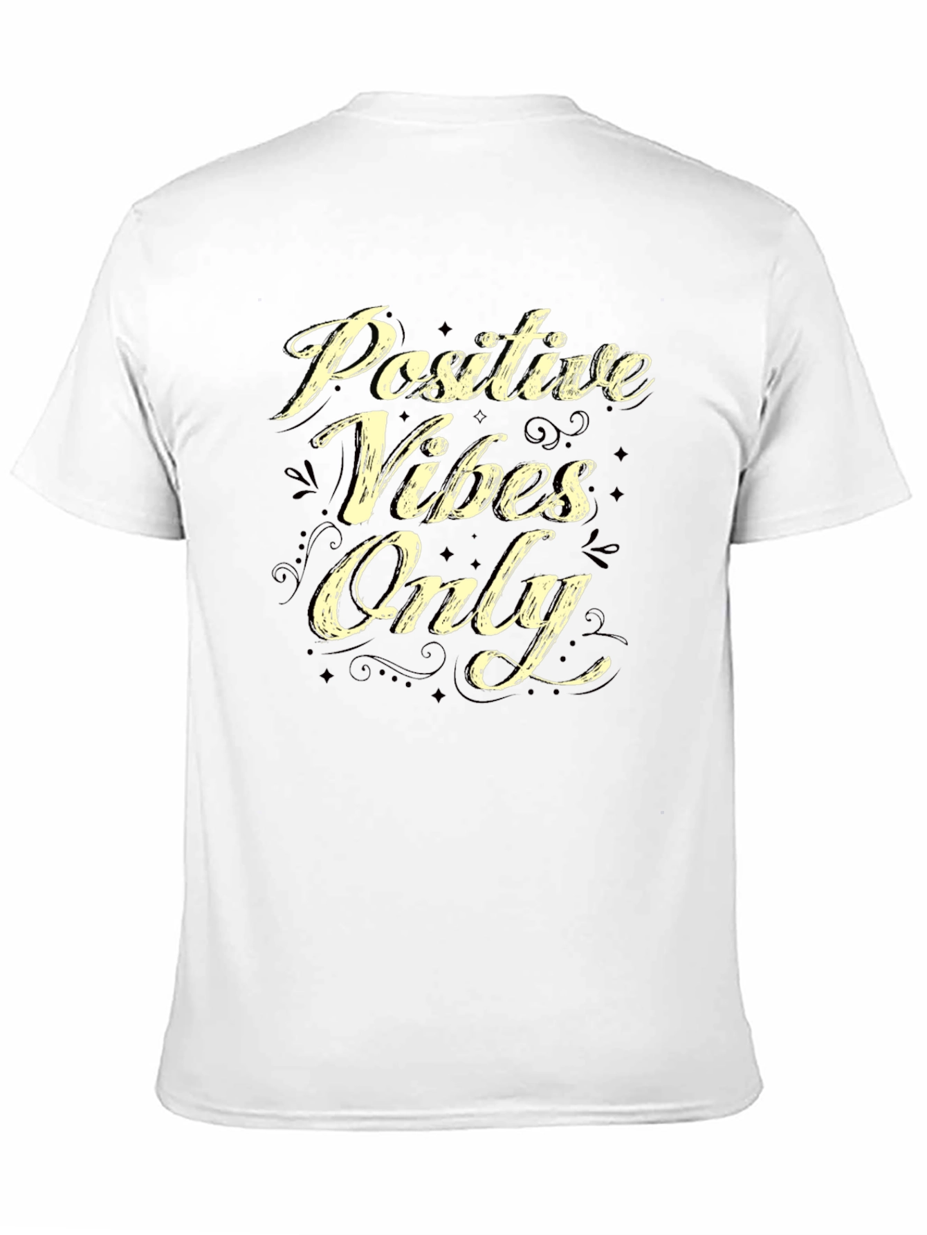 Positive Vibes Only Graphic T-Shirt - Casual Black Tee