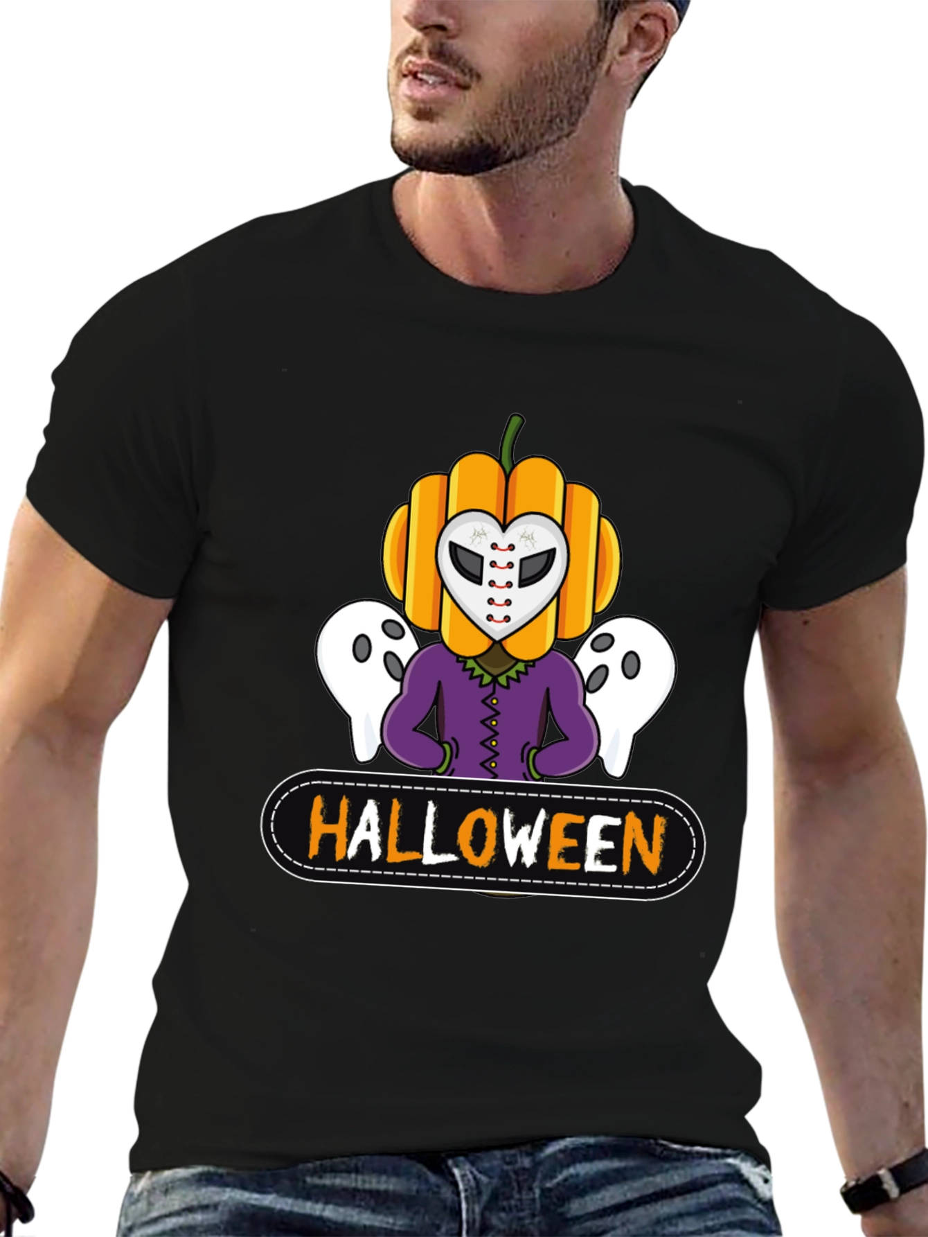 Halloween Pumpkin Mask T-Shirt